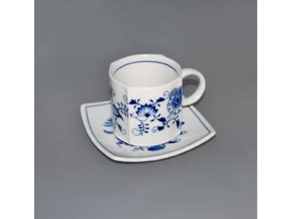 Zwiebelmuster Cup Vito with Saucer Vito 0.21L + 13cm, Original Bohemia Porcelain from Dubi