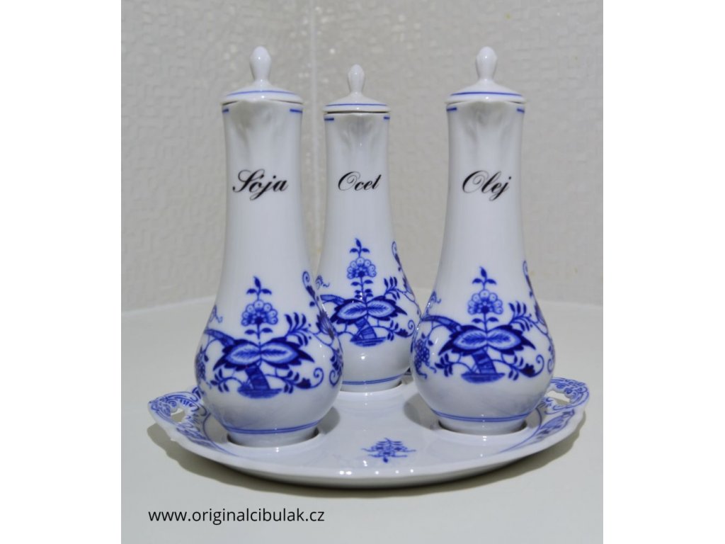 Cibulák Souprava karafová, originální cibulákový porcelán Dubí, cibulový vzor