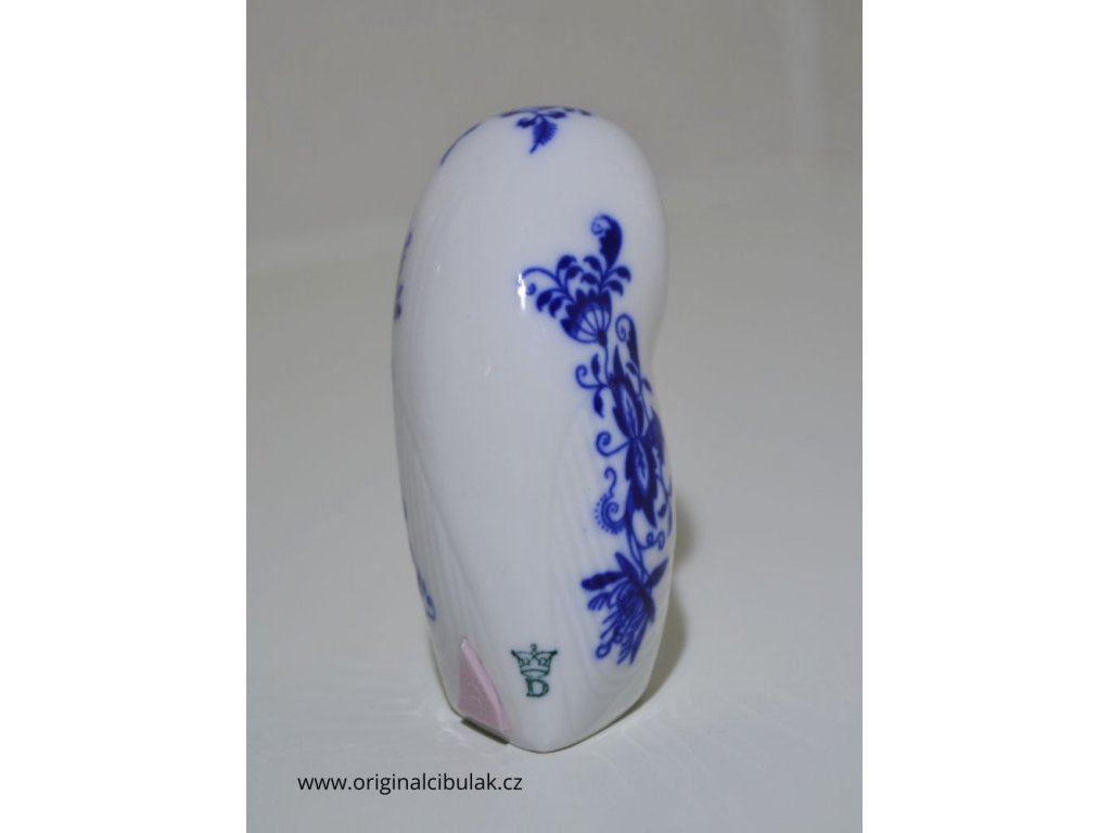 Cibulák Sova 8,7 cm originální cibulákový porcelán Dubí, cibulový vzor,