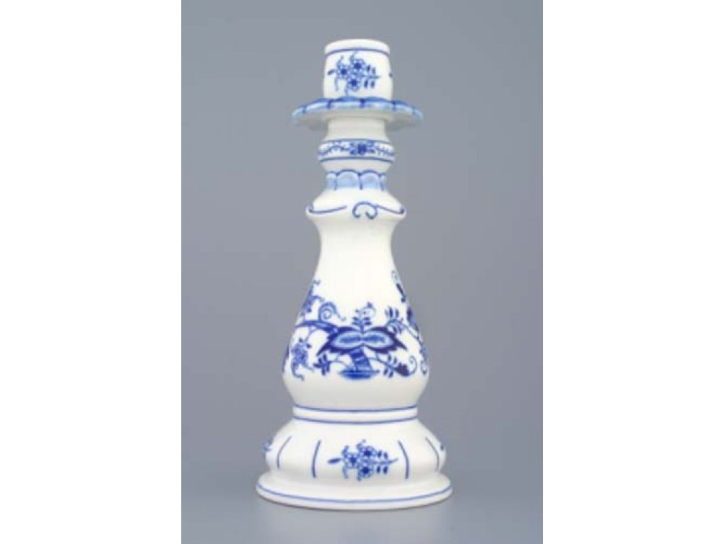 Zwiebelmuster Candle Holder 1982  21.5cm, Original Bohemia Porcelain from Dubi