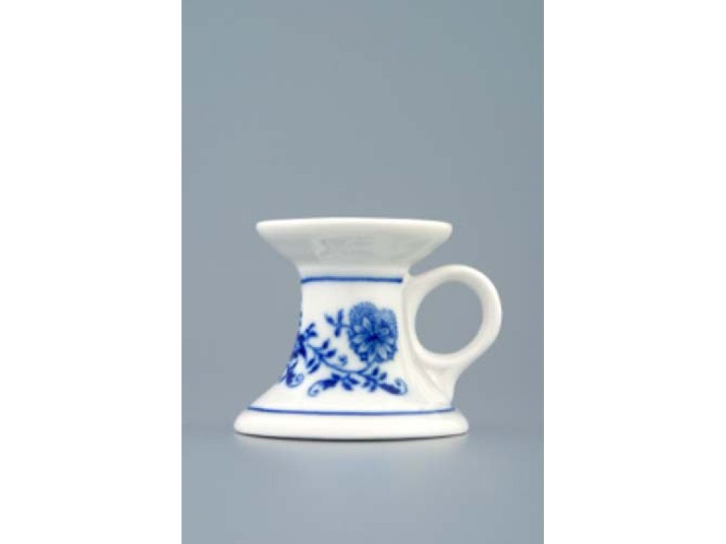 Zwiebelmuster Mini Candle Holder with Handle 4.5cm,  Original Bohemia Porcelain from Dubi