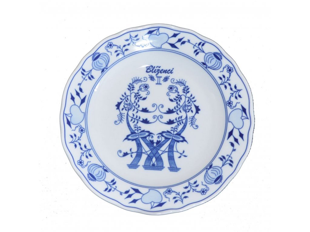 Cibulák tanier Blíženci zverokruh horoskop 24 cm cibulový porcelán originálny cibulák Dubí