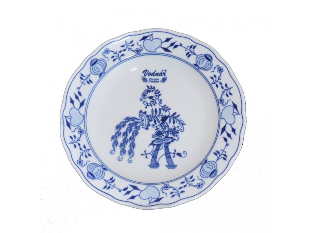 cibulák tanier 24 cm zverokruh Vodnár horoskop český porcelán Dubí