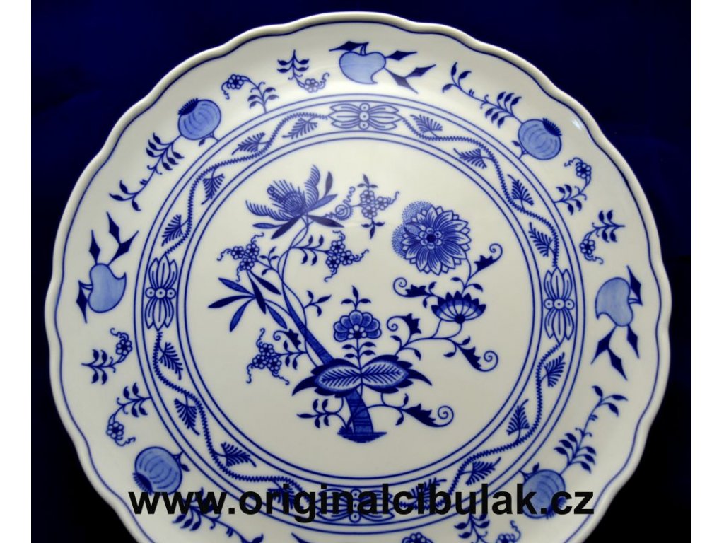 Cibulak tanier tortový 31 cm  cibuľový porcelán, originálny cibuľák Dubí 2. akosť