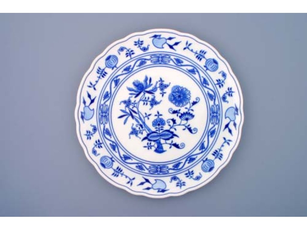 Zwiebelmuster Tortenplatte 31cm  Original Bohemia Porzellan Dubi Karlsbader 