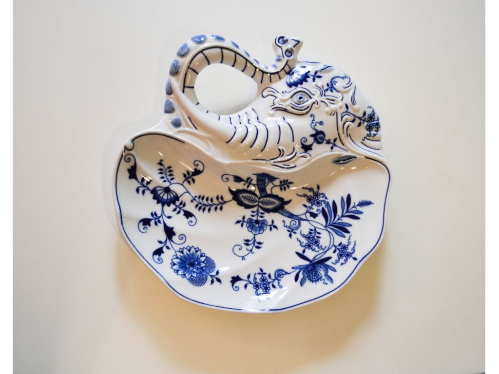 Cibulák Tanier Kala slonie ucho na stenu 31 cm Originálny Český Porcelán Dubí