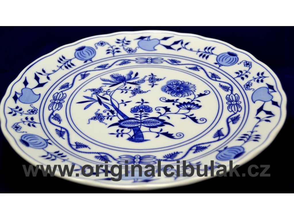 Cibulák talíř klubový 30 cm originální cibulákový porcelán Dubí, cibulový vzor,