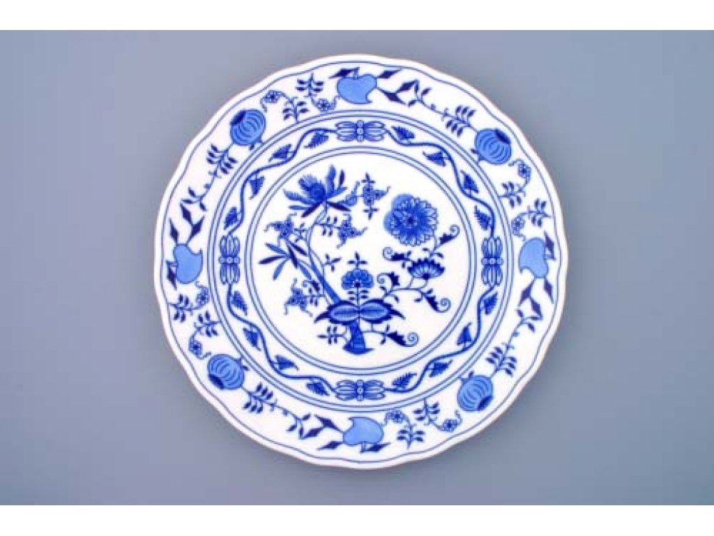 Cibuľový tanier Akce -50% 30 cm originálny cibuľový porcelán Dubí, cibuľový vzor, 1. kvalita