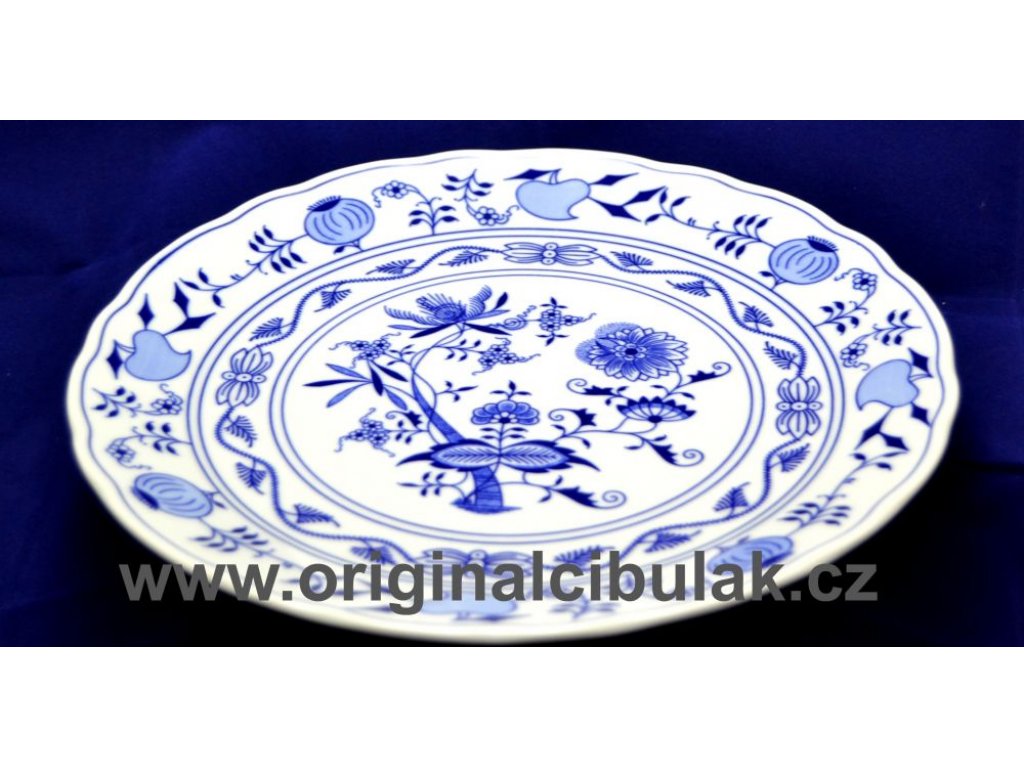 Cibulák talíř klubový Akce -50% 30 cm originální cibulákový porcelán Dubí, cibulový vzor,  1.jakost