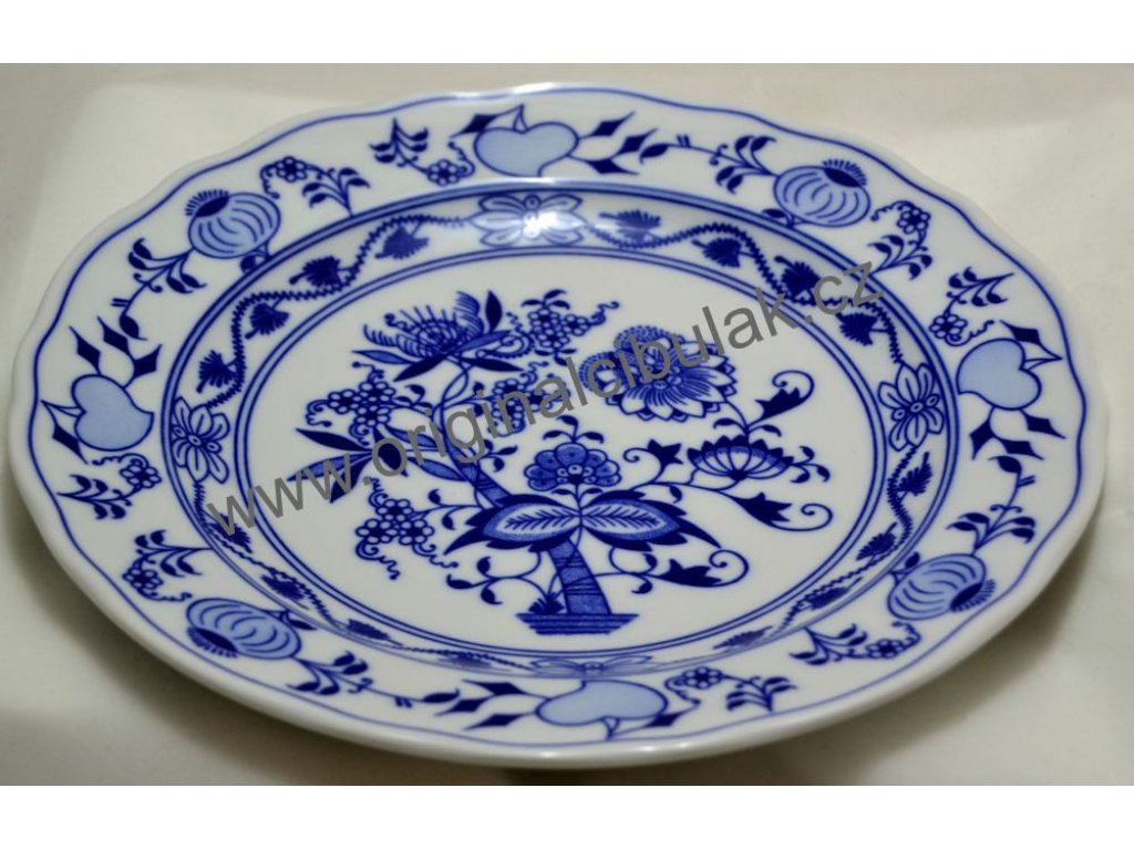 Cibulák tanier plytký 24 cm originálny cibulák český  porcelán Dubí