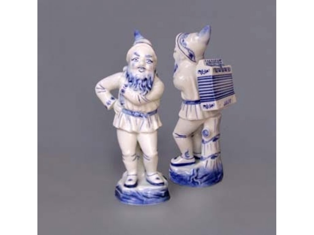 Cibulák trpaslík s  harmonikou Lojza  22 cm český porcelán Dubí 2.jakost