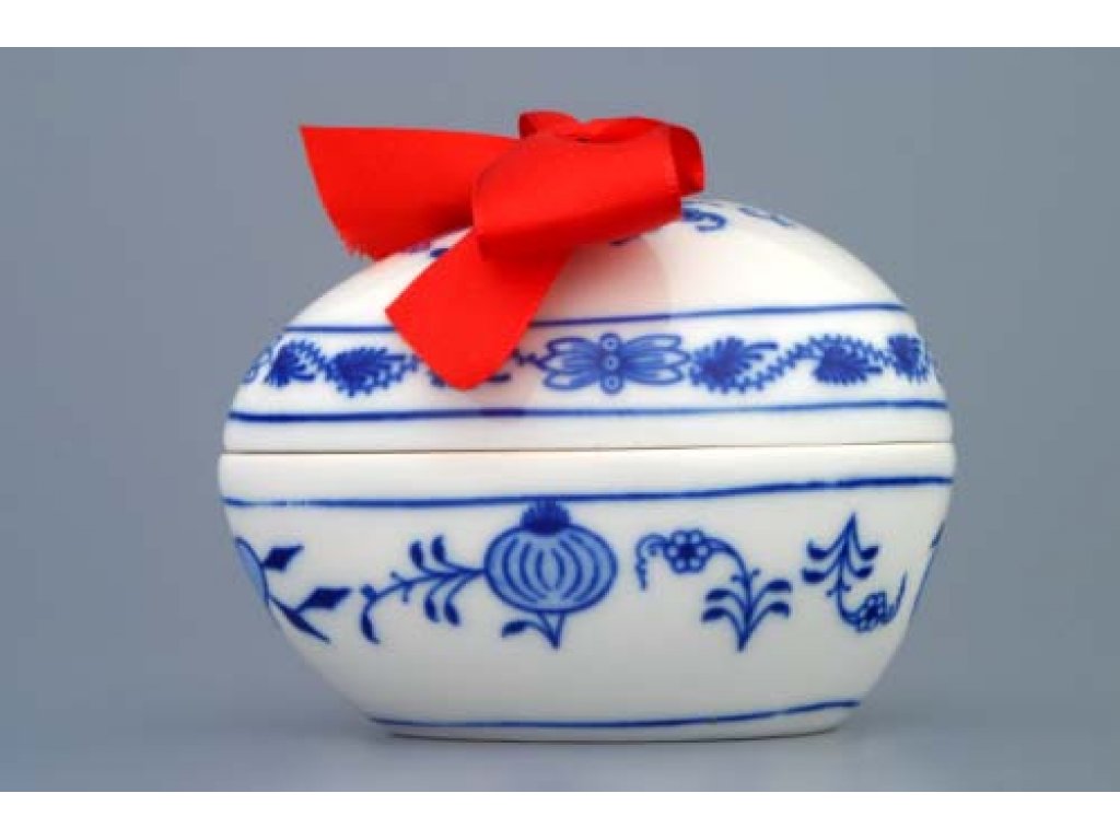 Cibulák Vajíčko s překvapením 9,5 cm originální cibulákový porcelán Dubí, cibulový vzor,