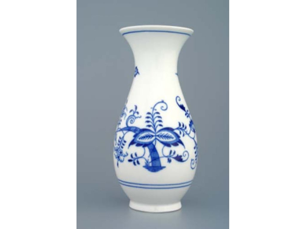 Cibulák váza  1210/2, 20 cm originální cibulákový porcelán Dubí, cibulový vzor,