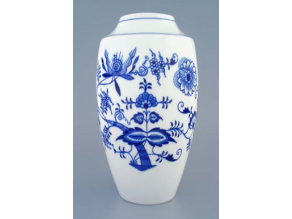 Cibulák váza  1211, 27 cm originální cibulákový porcelán Dubí, cibulový vzor,
