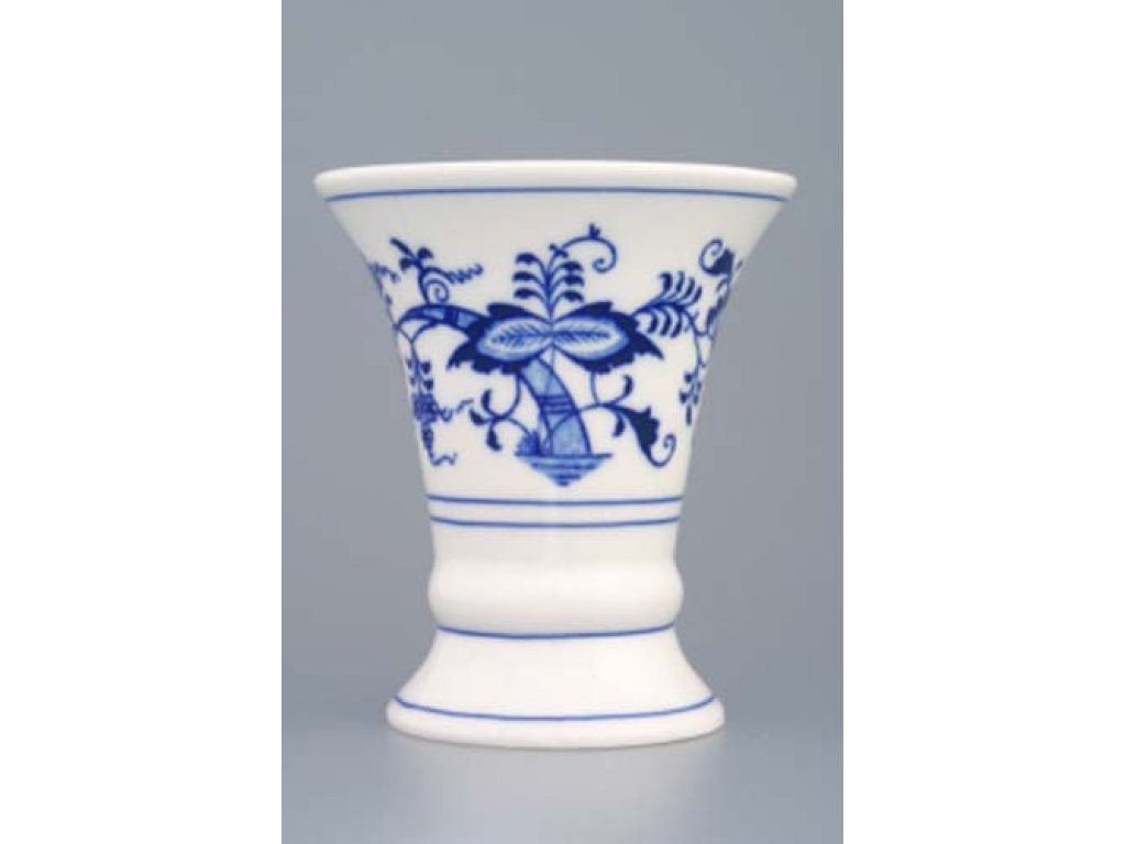 Cibulák váza  1213, 12 cm originální cibulákový porcelán Dubí, cibulový vzor,
