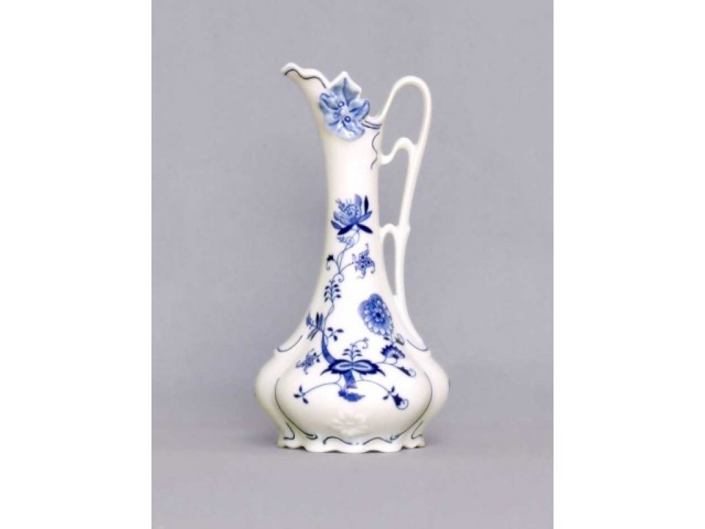 Cibulák Váza 21 cm - džbánek secesní 11214, originální cibulákový porcelán Dubí, cibulový vzor,