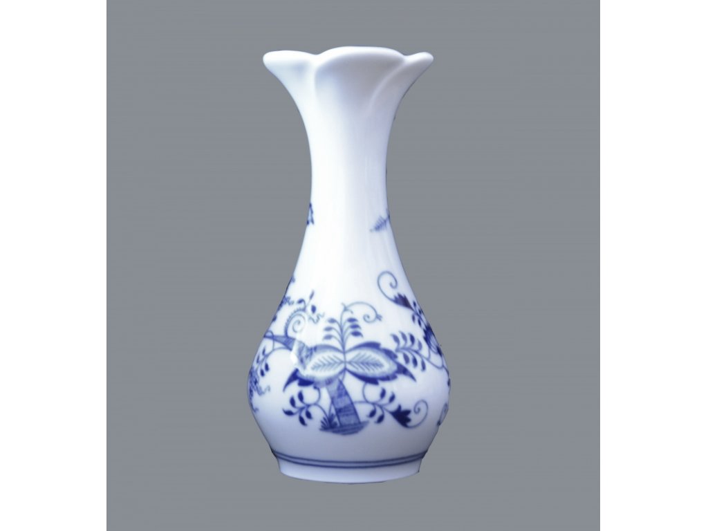 Cibulák váza kytka , originální cibulákový porcelán Dubí, cibulový vzor,