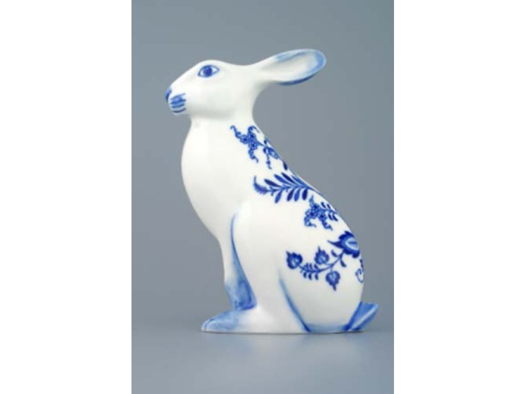 Cibulák zajac sediaci 17 cm cibulový porcelán originálny cibulák Dubí