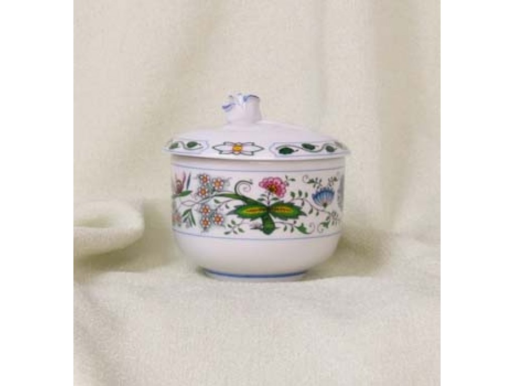 Nature Zwiebelmuster Sugar Container no Handles,  Bohemia Porcelain from Dubi