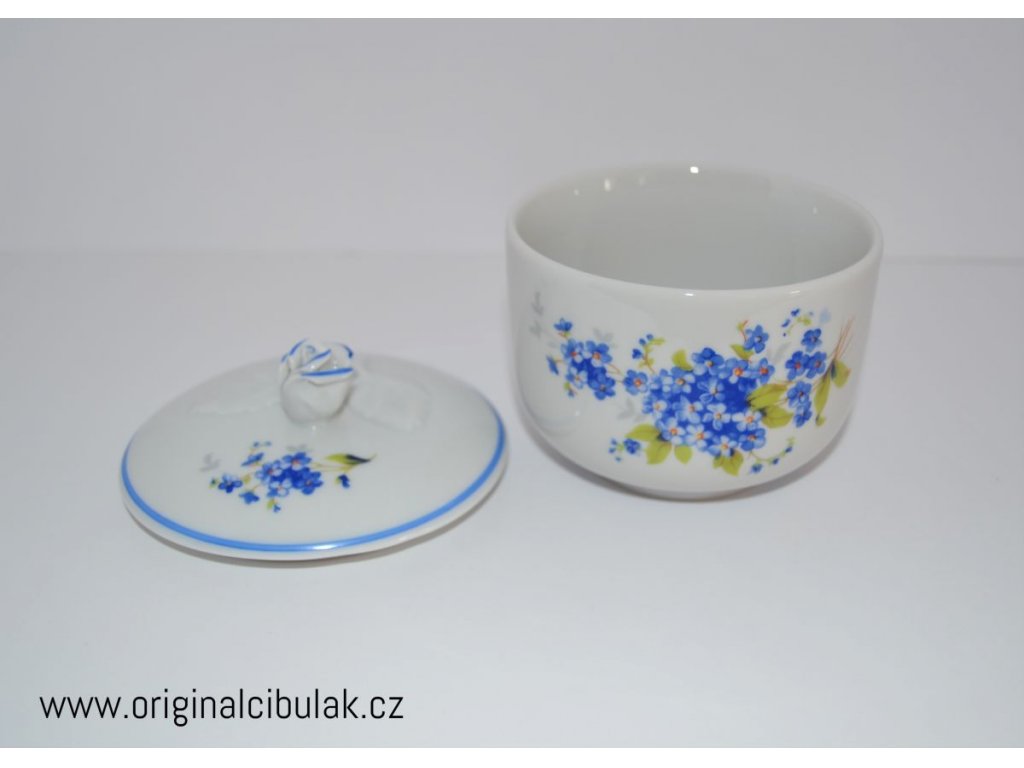 Sugar bowl Pomneñky blue 0,20 l Czech porcelain Dubí blue line