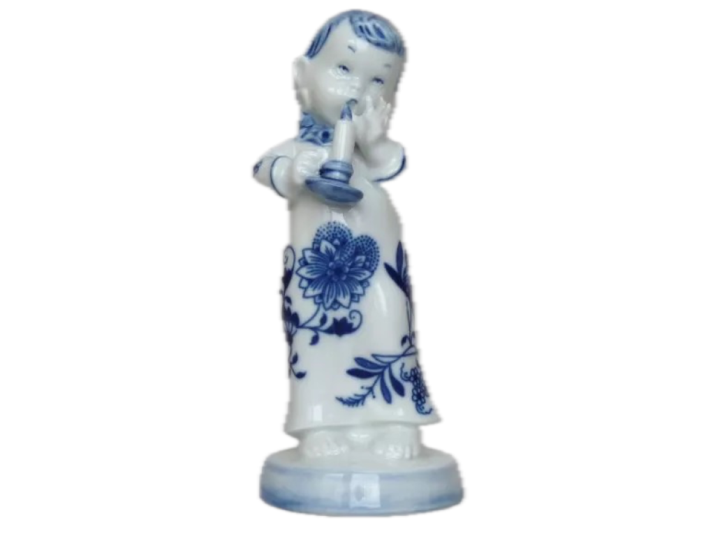 Cibulák Děvčátko se svíčkou 15 cm Originál Český porcelán Dubí