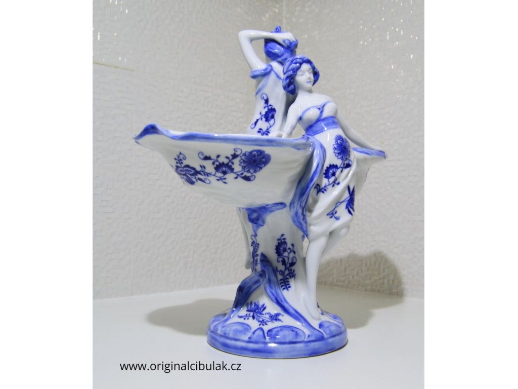 dívky s mušlemi cibulák 33 cm originální český porcelán Dubí Royal Dux Bohemia