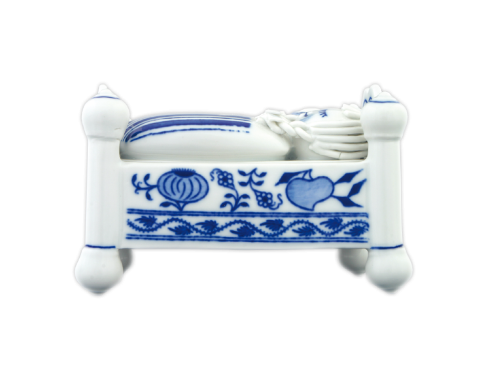 Zwiebelmuster Bonbonglas Krippe 12 x 9 cm 540g Original Bohemia Porzellan Dubi Karlsbader 