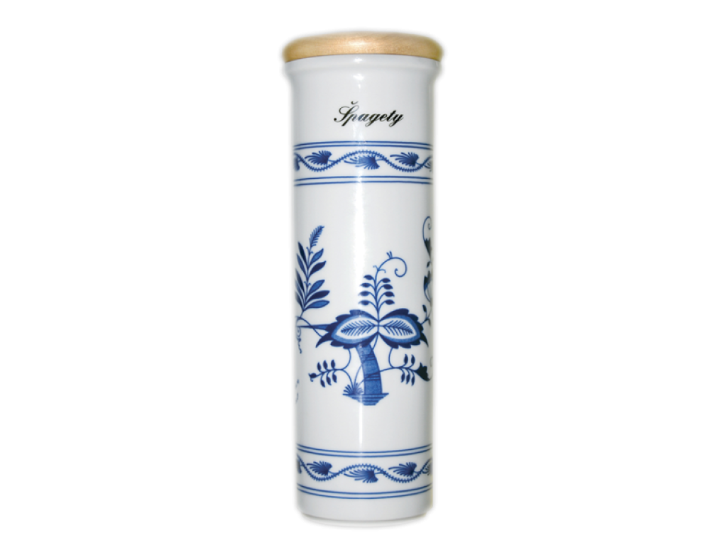Cibulák Dóza na špagety 28,5cm nápis ŠPAGETY Originál Český porcelán Dubí