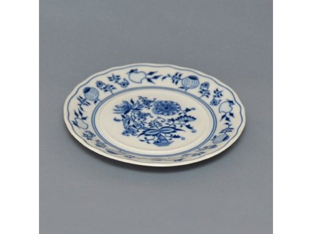 Zwiebelmuster Käseform, runder Boden, 19cm Original Bohemia Porzellan Dubi Karlsbader