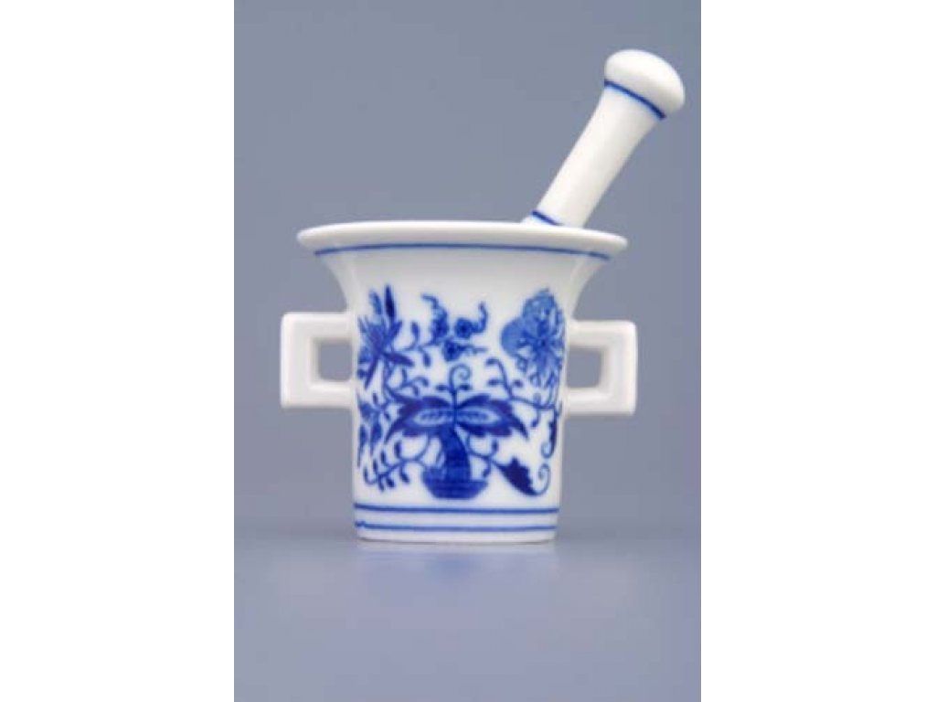Cibulák mažiar mini komplet, cibulový porcelán, originálny cibulák Dubí, 2. akosť