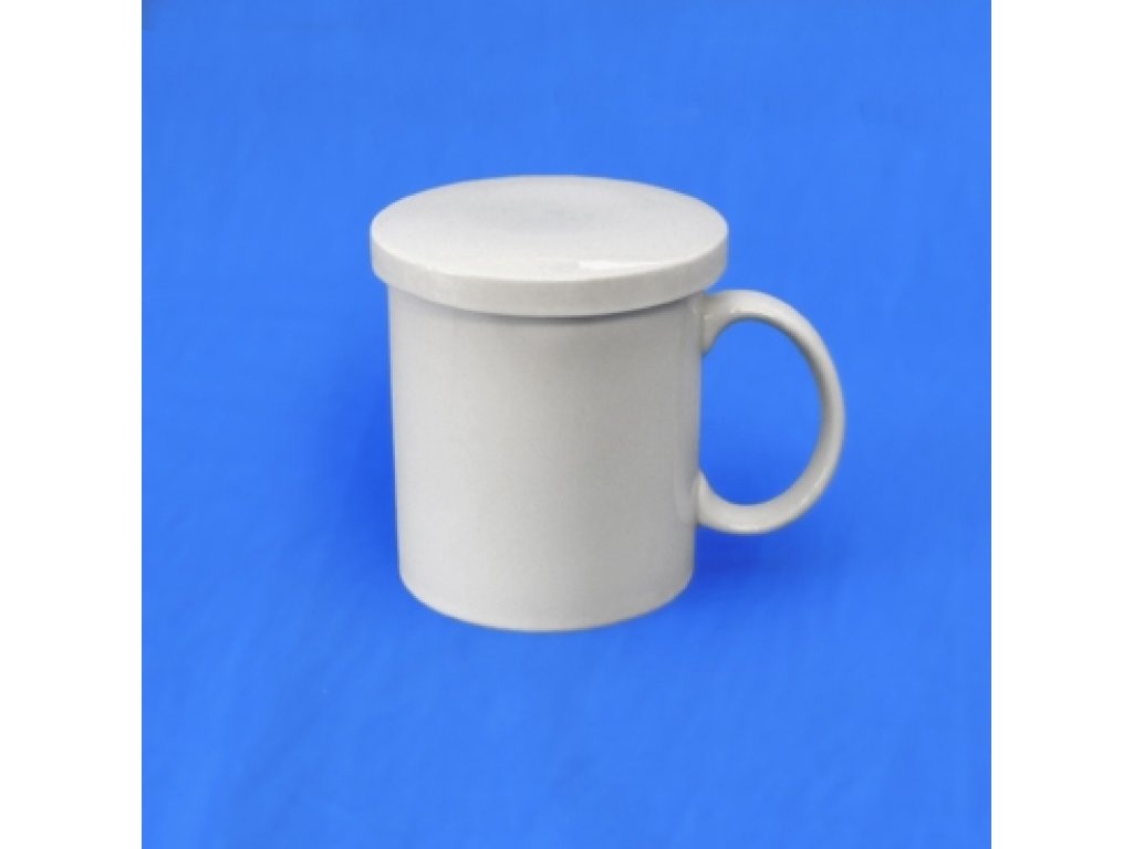 White Sik mug with sieve and lid Český porcelán a.s. Dubí