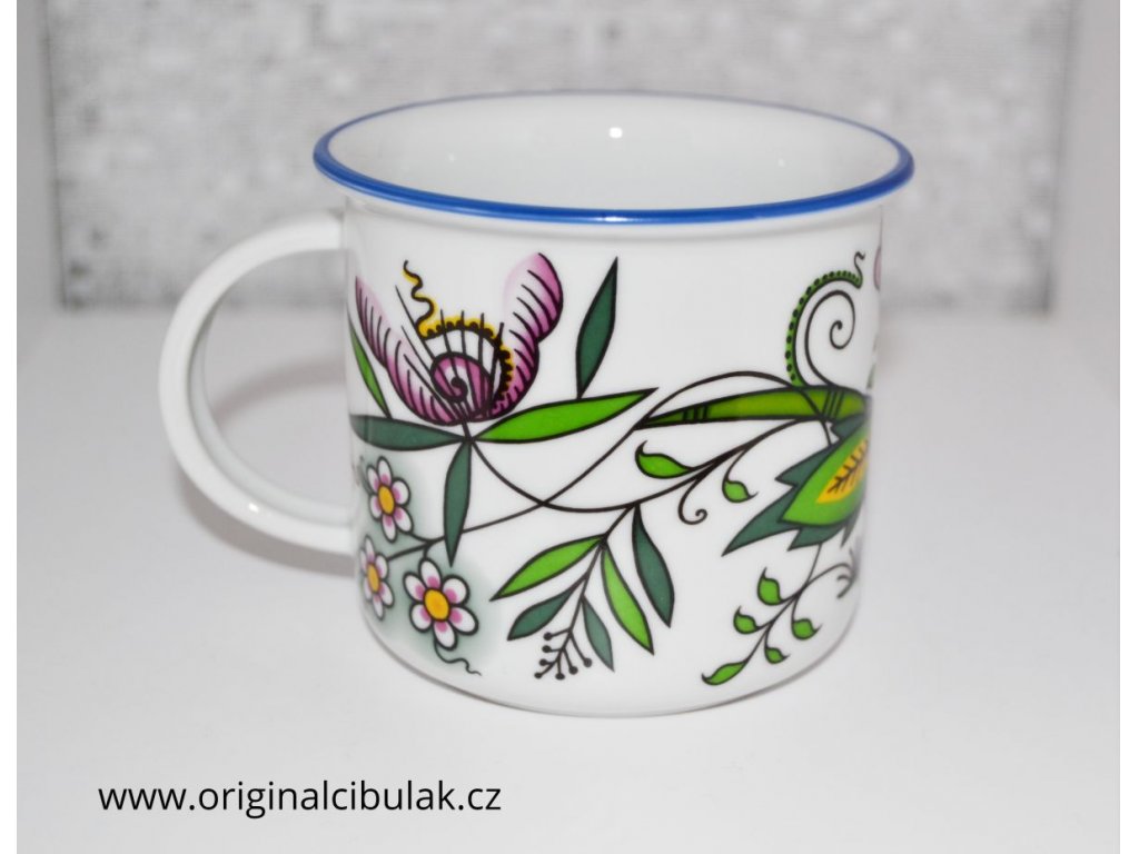 Zwiebelmuster  Footed Cup 0.12L, Original Bohemia Porcelain from Dubi