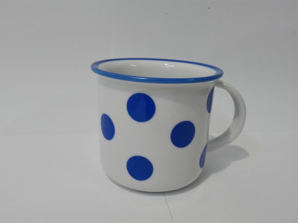 hrnek modré puntíky velké 0,26 l český porcelán Dubí