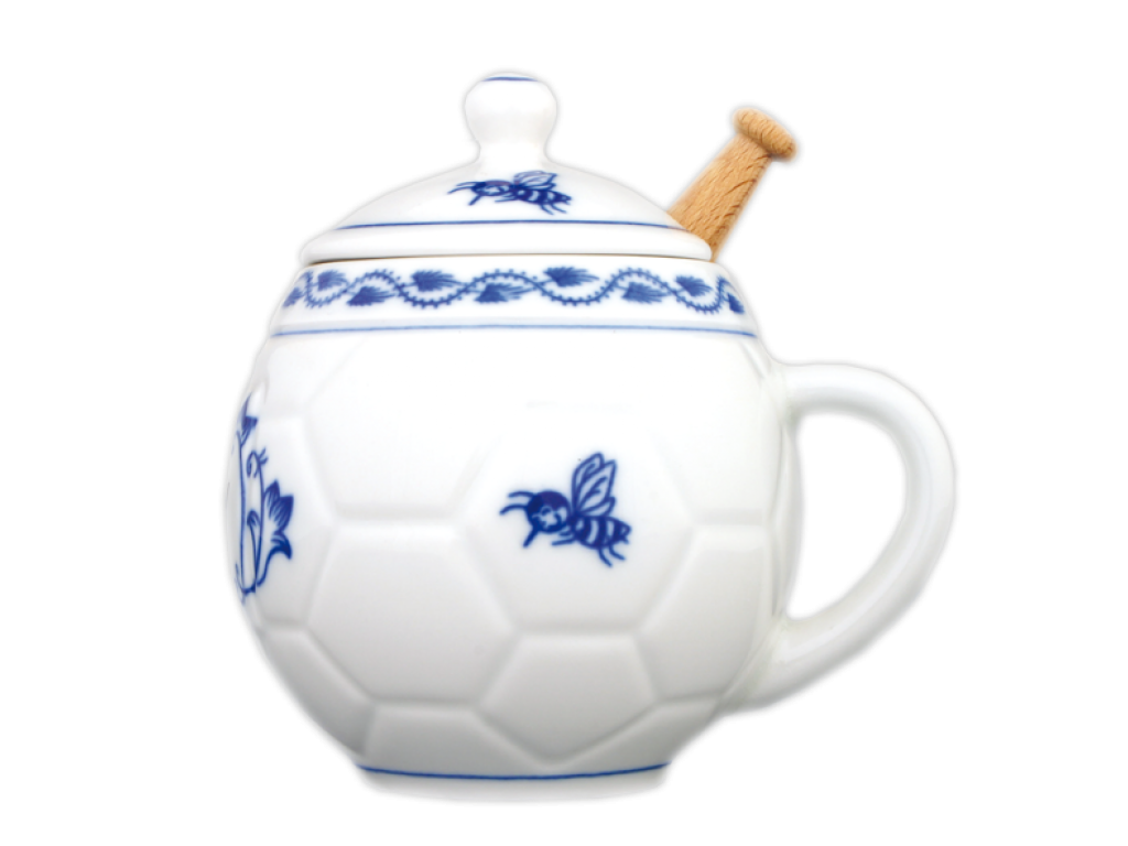 Cibulák Hrnček na med s viečkom s nápisom Med 0,40l Originálny Český Porcelán Dubí 