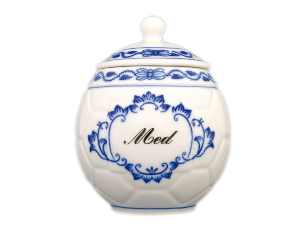 Cibulák Hrnček na med s viečkom s nápisom Med 0,40l Originálny Český Porcelán Dubí 