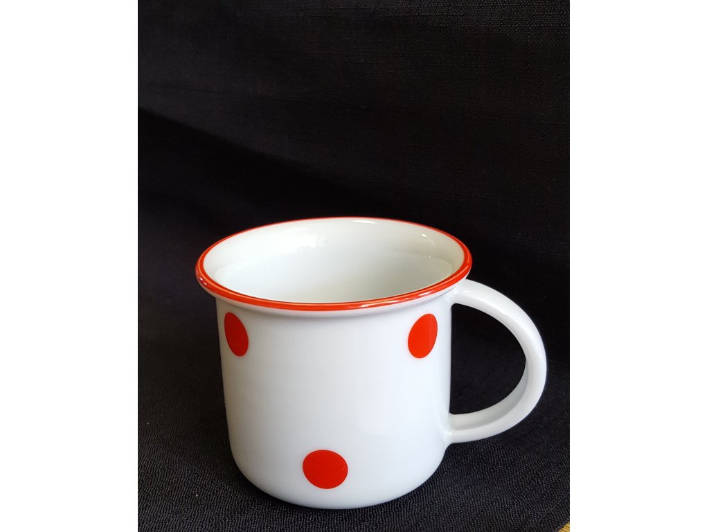 Tasse Tina 0,10l ROTE PUNKTE Bohemia Porzellan Dubí 