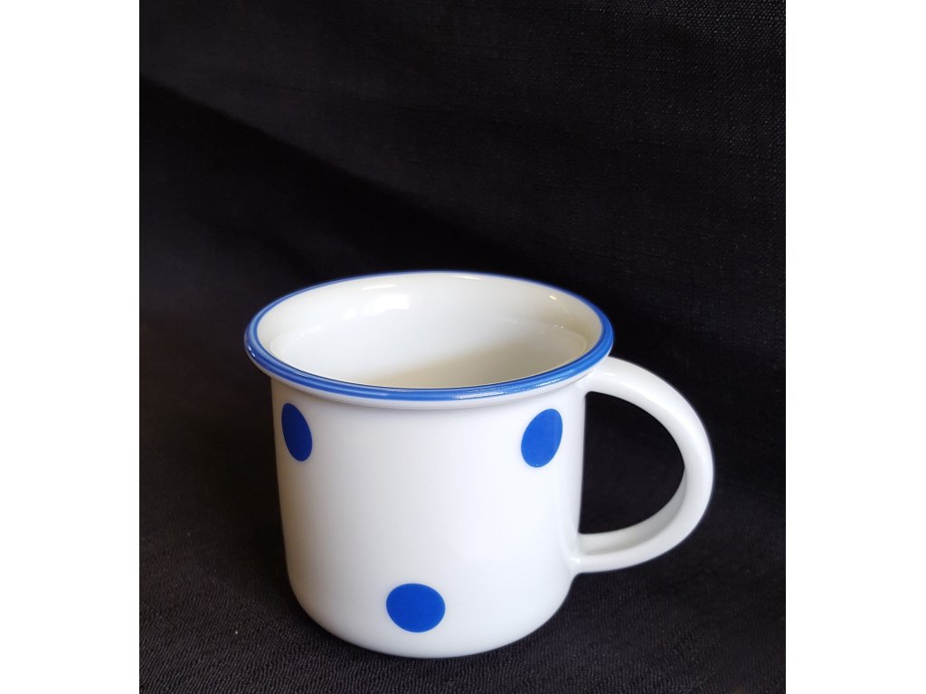 Mug Tina 0.10l BLUE POLKA DOT Bohemia porcelain Dubí 