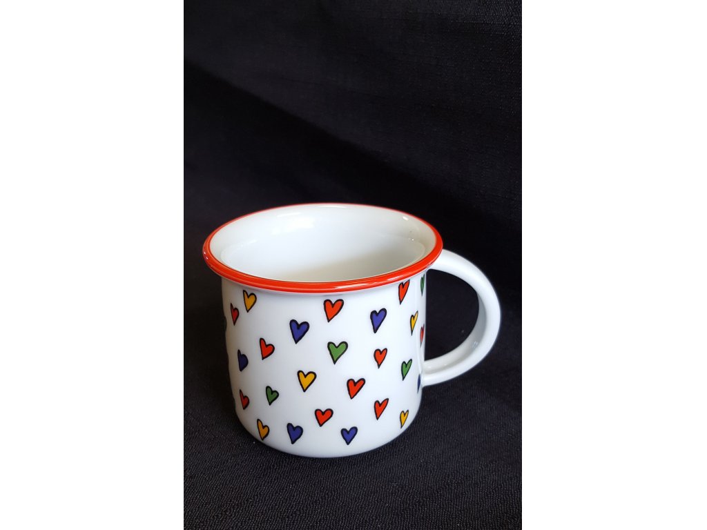 Hrnček Tina 0,10l SRDIEČKA FAREBNÁ Český porcelán Dubí 