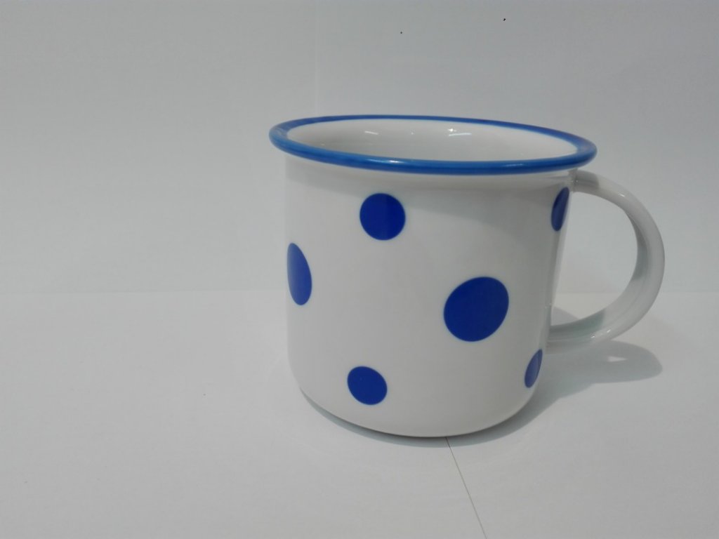hrnek Tina modré puntíky malé   0,26 l český porcelán Dubí