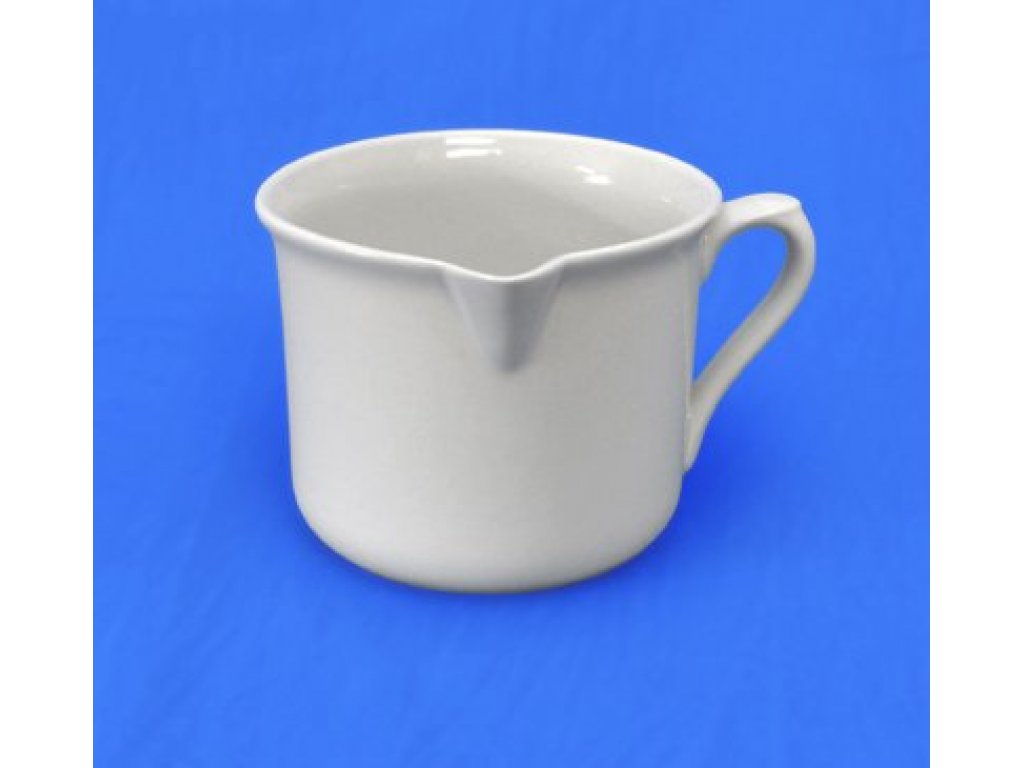 Hrnek Vařák velký s hubičkou s bočním ouškem 0,90l bílé Rokoko Český porcelán Dubí 