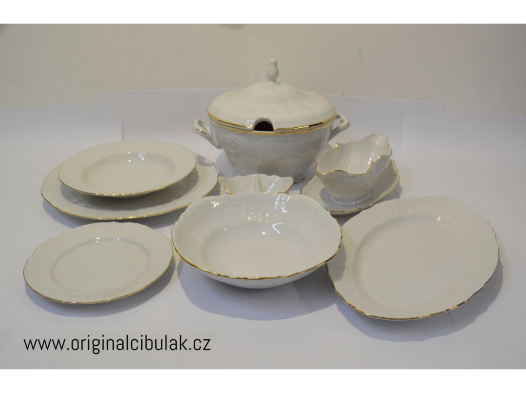 dining set white porcelain ivory Thun Bernadotte 6 persons 25 pieces Czech porcelain