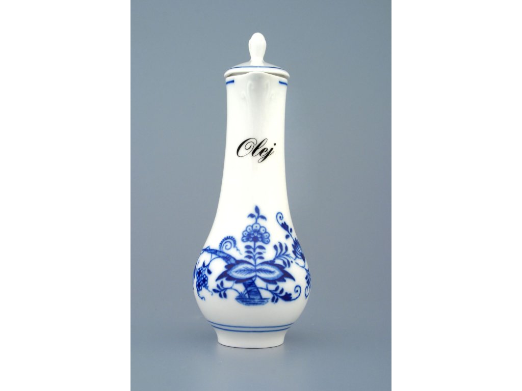 Cibulák Karafka Olej 0,14 l 16cm Originálny Český Porcelán Dubí 