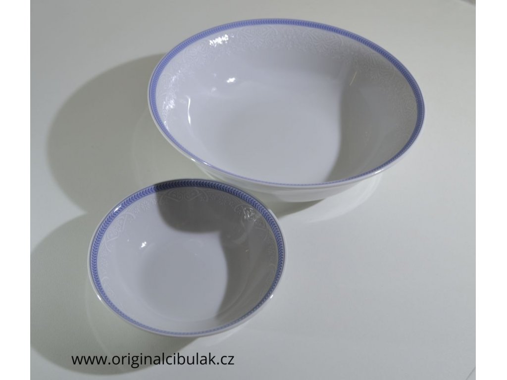 Kompott Set Opal Spitze blau Porzellan Thun 7 Teile Porzellan