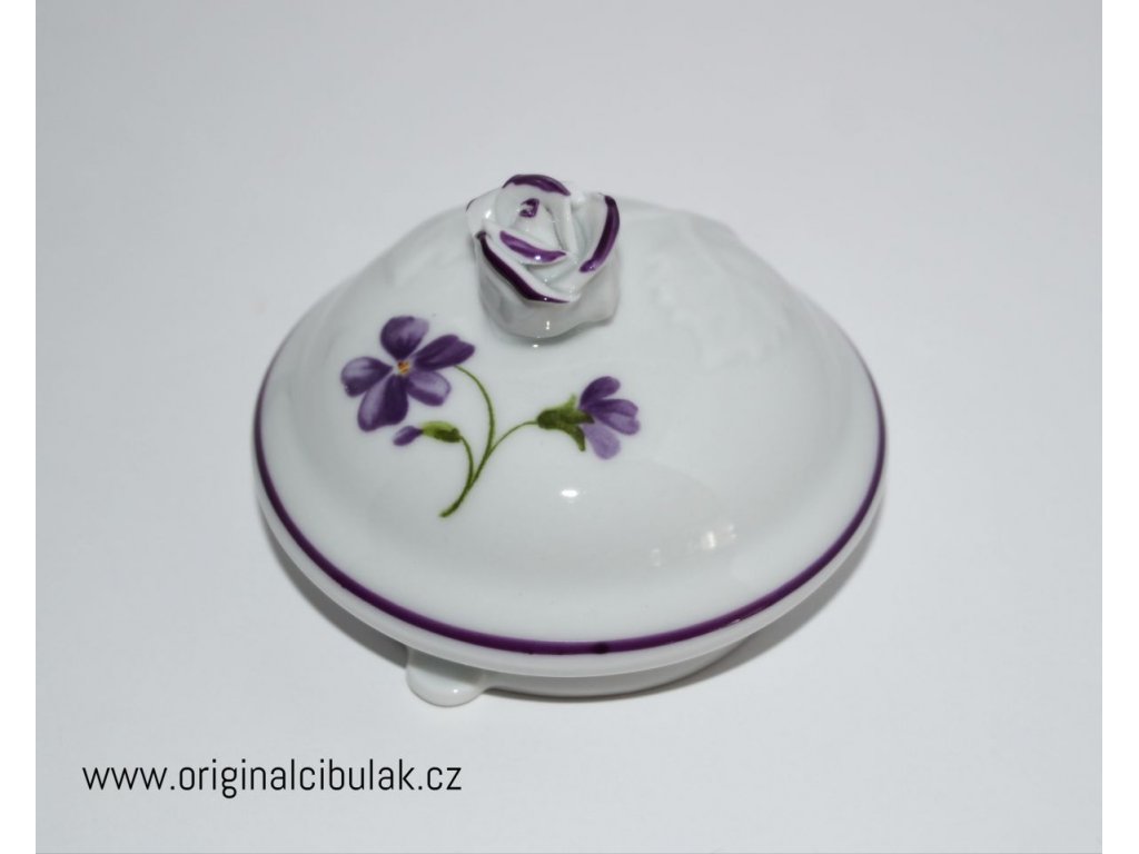 Coffee pot violets 1,55 l Czech porcelain Dubí violet line