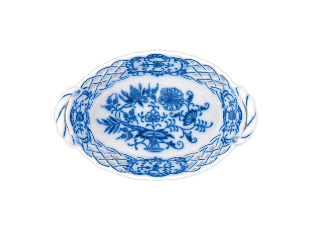 Zwiebelmuster Openwork basket  11cm Original Blue Onion Pattern Bohemia from Dubi