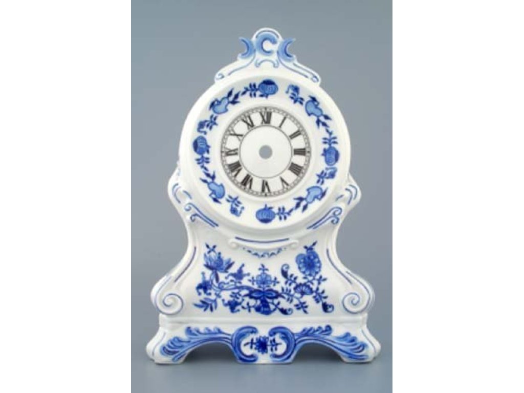 Cibulák  Krbové hodiny bez růží 28cm  bez strojku  náhradní díl Originál Český porcelán Dubí 2. jakost