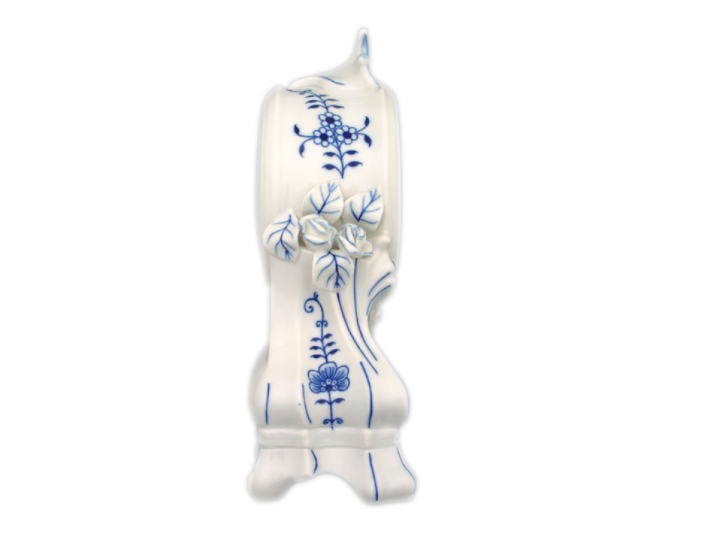 Cibulák Krbové hodiny s růžemi se strojkem 28 cm Originál Český porcelán Dubí