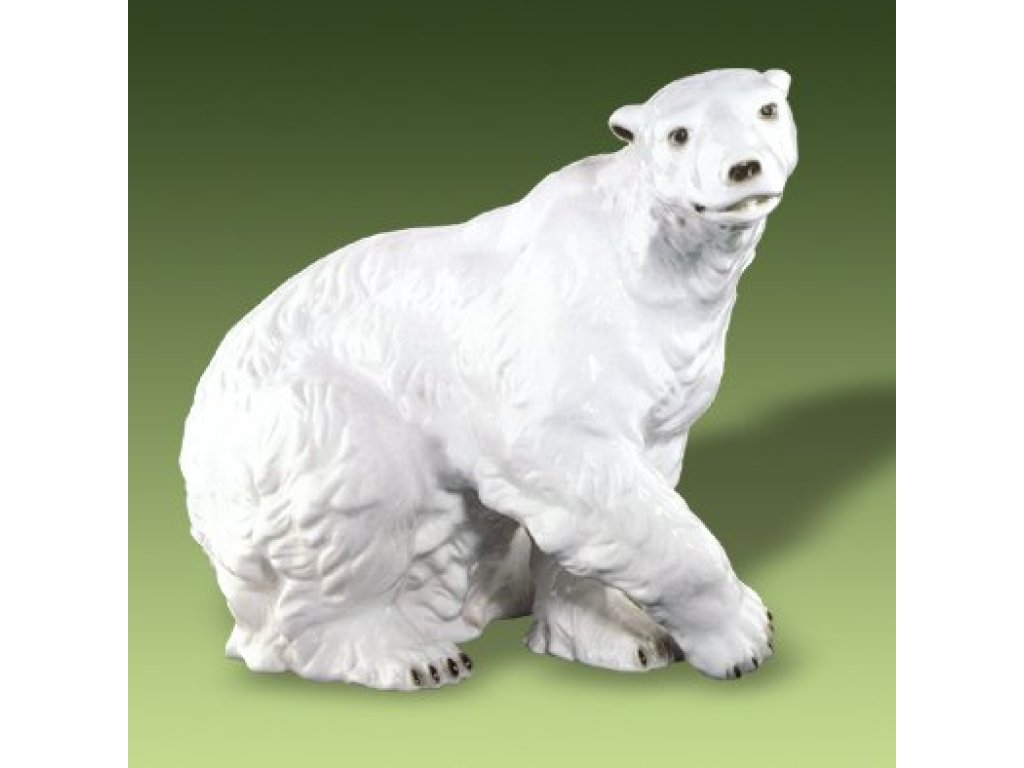 Lední medvěd 31,0 x 26,0 x 26,0 cm 2kg BÍLÝ Český porcelán Dubí 2. jakost