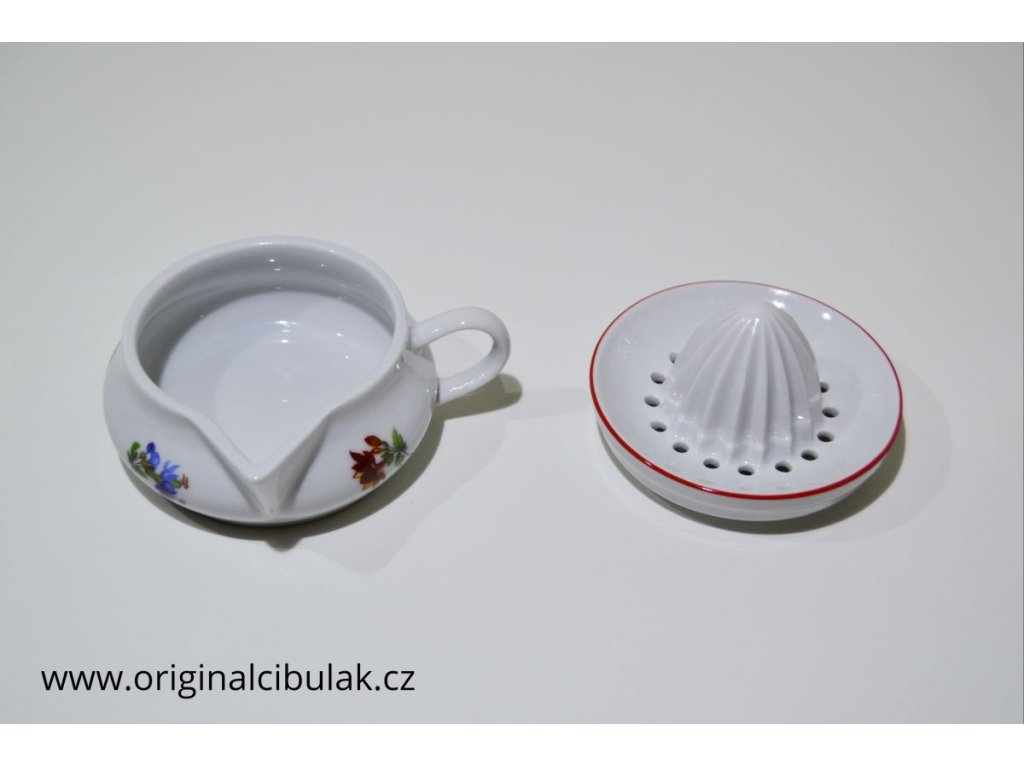Lis na citróny 10cm červená linka Rakouská Házenka Český porcelán Dubí