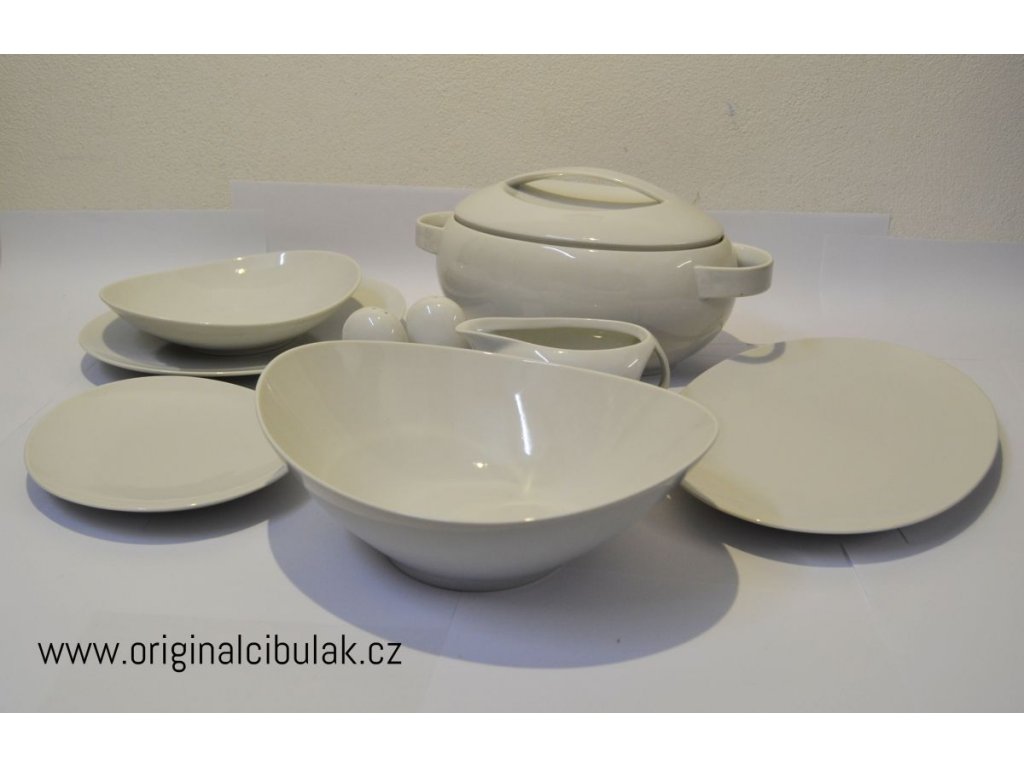 Loos jedálenská súprava biely porcelán Thun 6 osôb 24 dielov český porcelán Nová Role